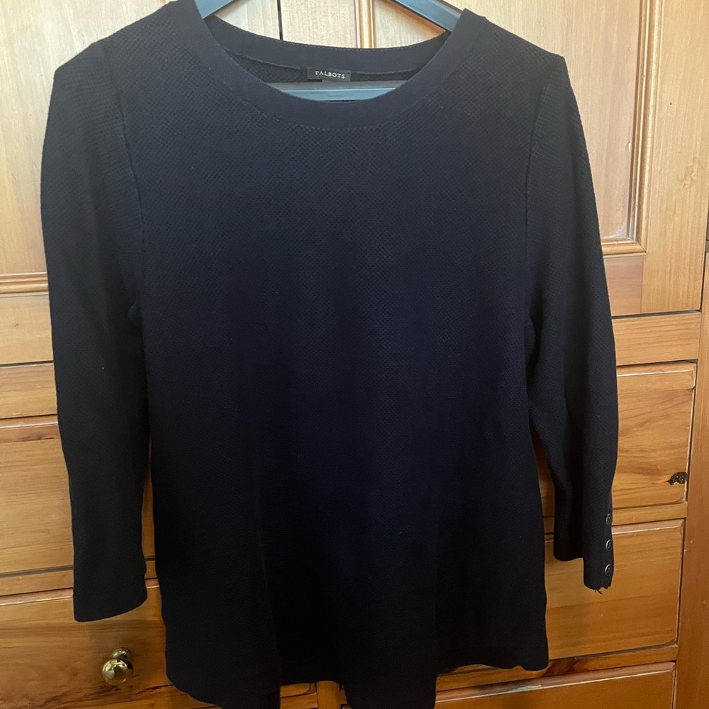 Talbots Navy Long Sleeve Women's Top